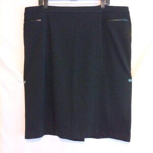 Anne Klein Black Pencil Skirt Plus 18W Quiet Luxury Minimalist Workwear Office